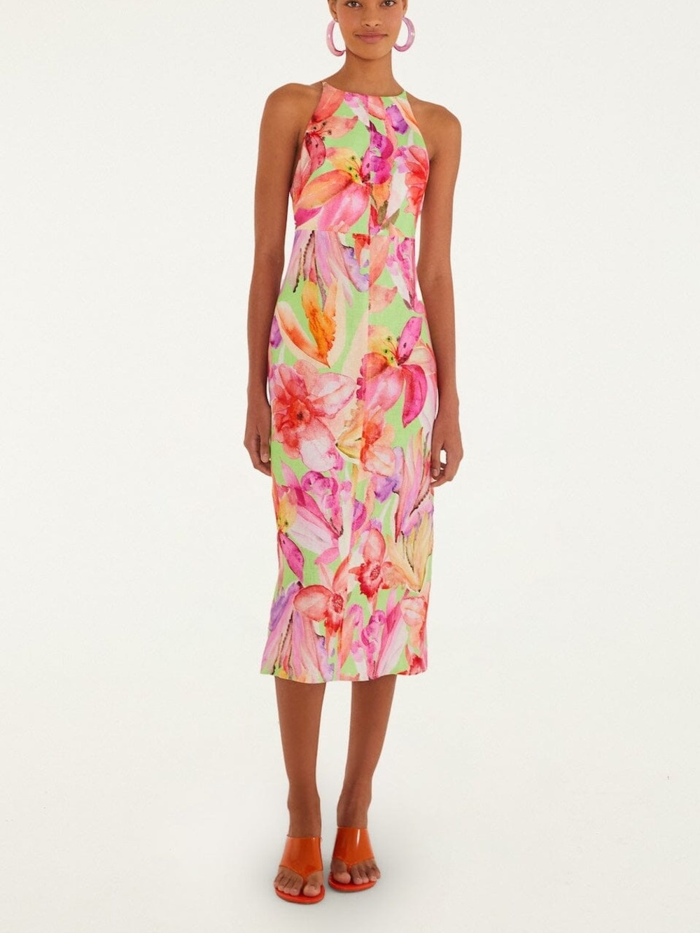 FARM Rio Multicolor Artsy Flora Midi Dress Floral NEW WITH TAGS NWT Size S